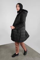 Vêtements hijab NOIR MANTEAU ZIPPÉ À REMBOURRÉ À CAPUCHE 4001 