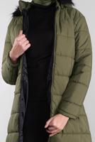Hijab clothing KHAKI ZIPPED HOODED PUFFER COAT 4001