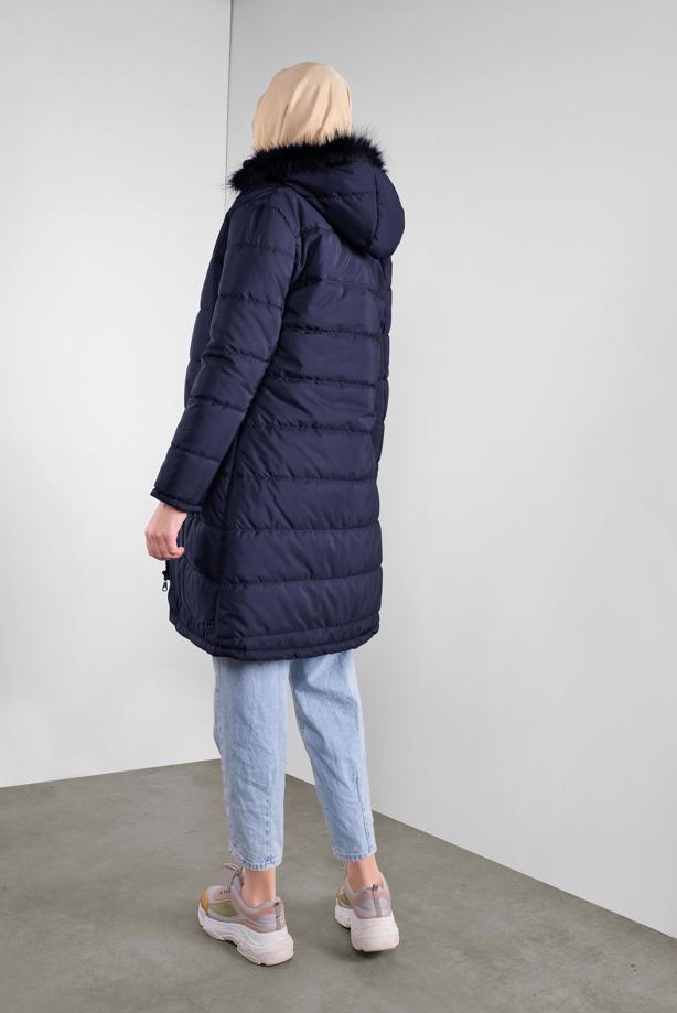 Vêtements hijab  ZIPPED HOODED PUFFER COAT 4001 - TRENDTESETTÜR