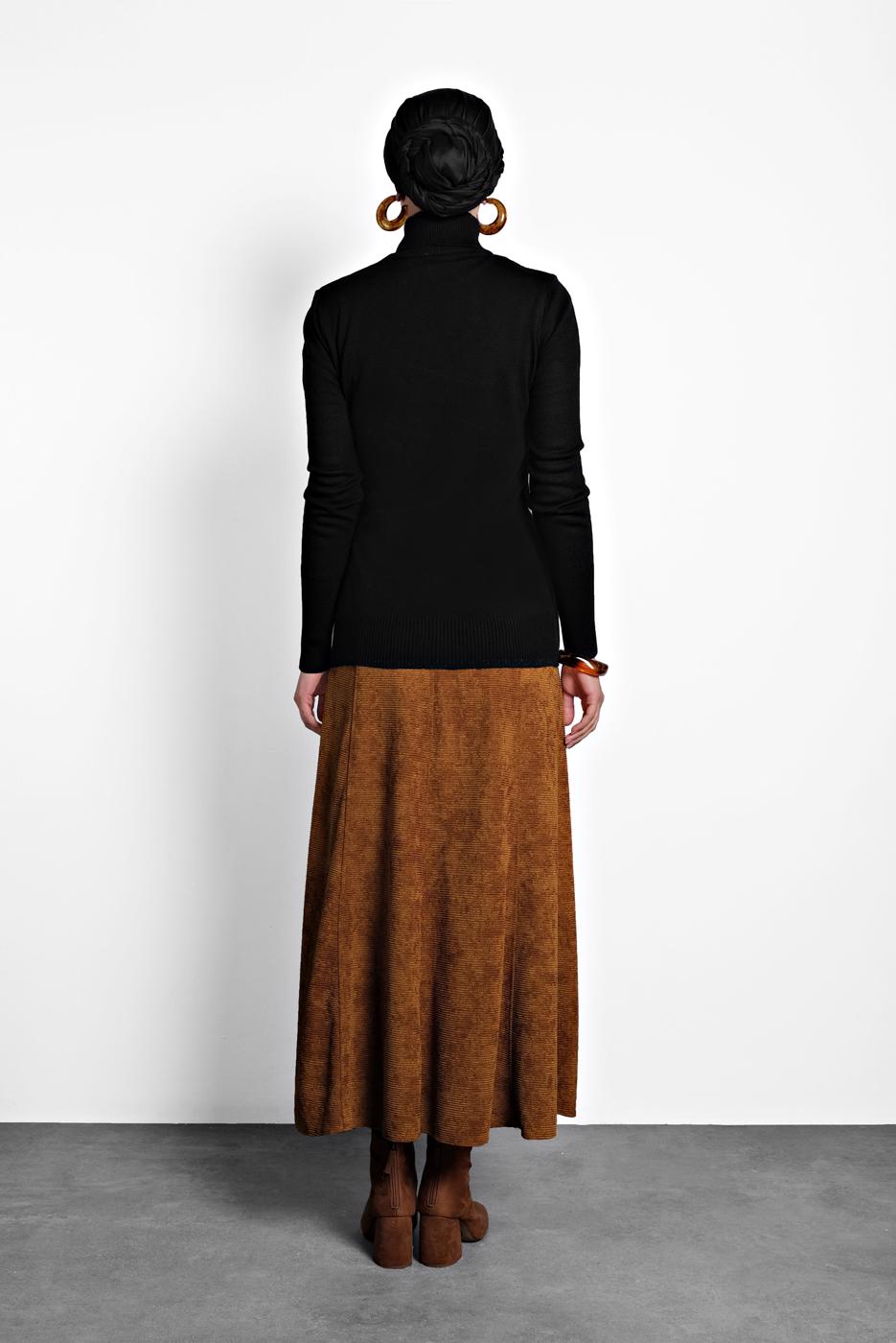 Tesettür giyim SİYAH ALVİNA BOĞAZLI KAZAK 40073 