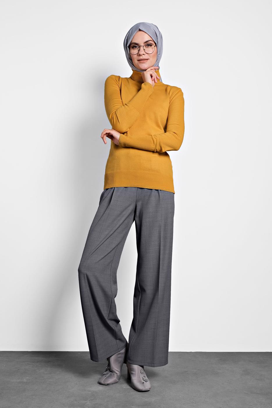 Vêtements hijab ORANGE ALVINA PULL À COL ROND 40073