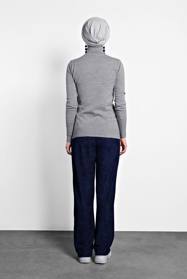 Hijab clothing GREY ALVINA TURTLENECK SWEATER 40073  - TRENDTESETTÜR