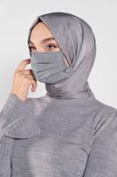 Tesettür giyim GRİ 8000 ALVİNA PAMUKLU MASKE