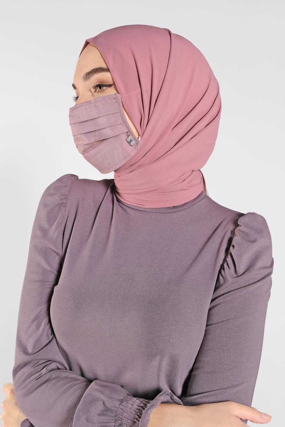 Vêtements hijab POUDRE 8000 ALVİNA PAMUKLU MASKE
