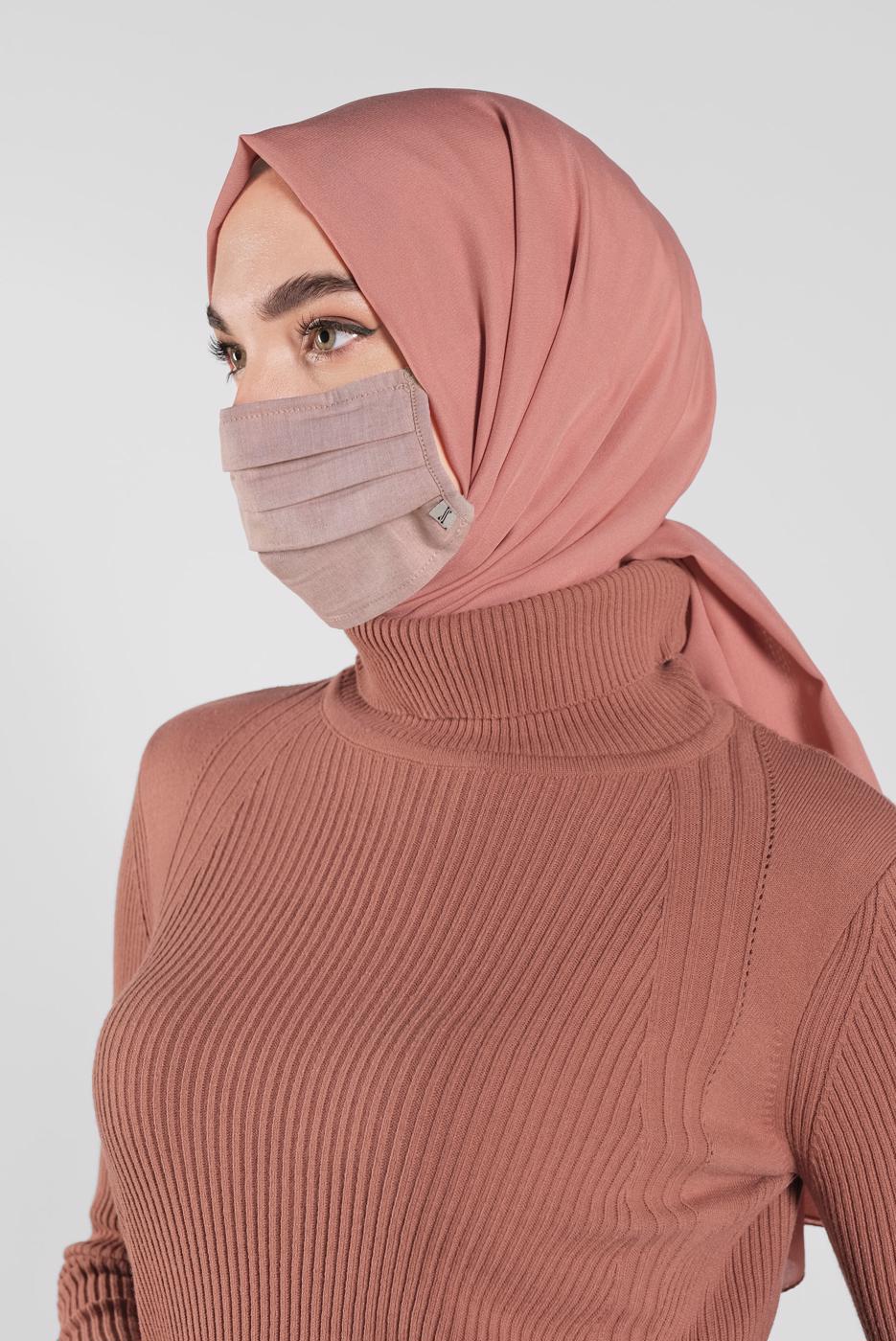 Vêtements hijab POUDRE 8000 ALVİNA PAMUKLU MASKE
