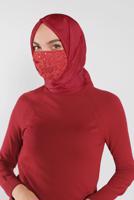 Vêtements hijab ROUGE 8004 ALVİNA PULLU MASKE