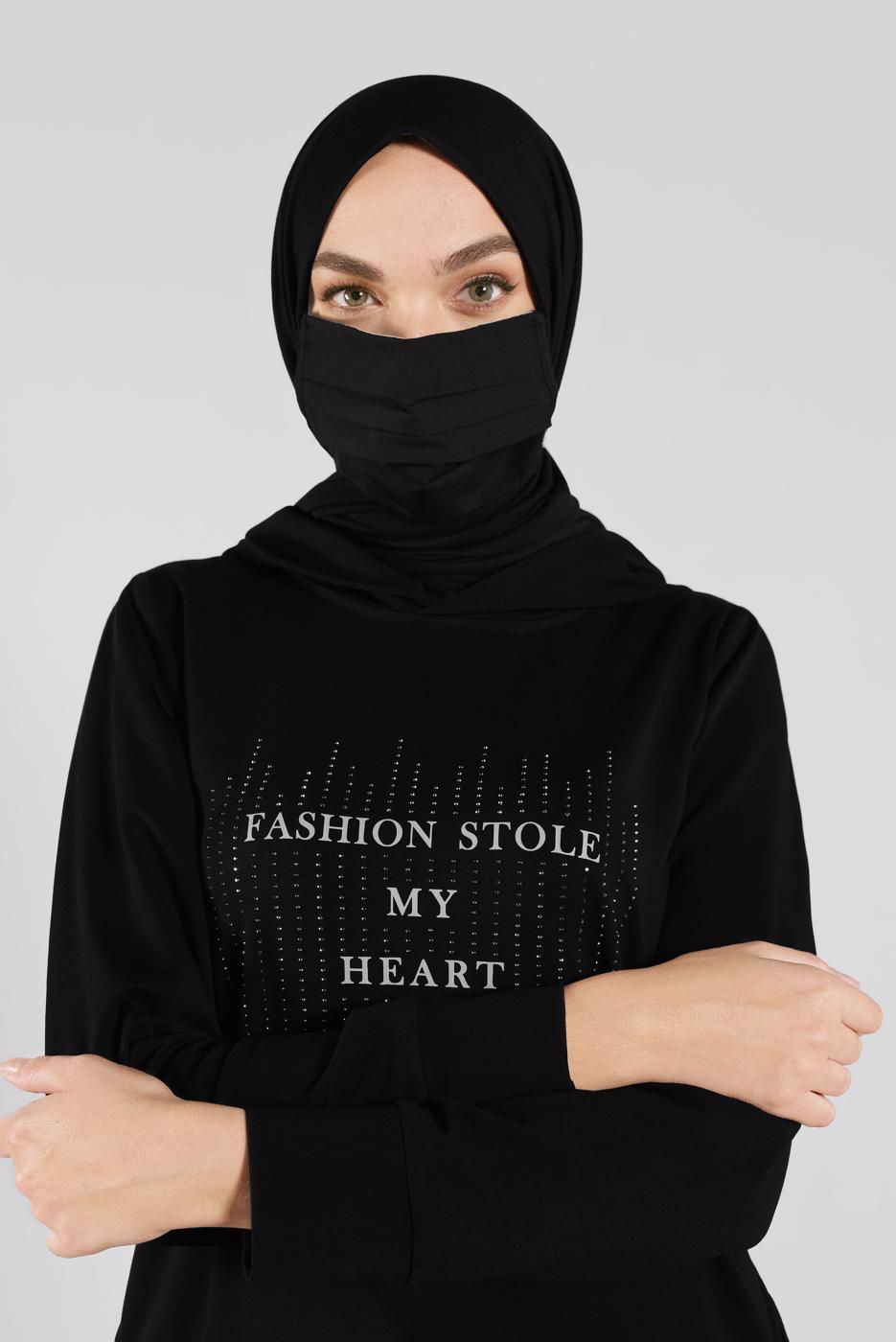 Hijab clothing BLACK ALVINA COTTON MASK 8000