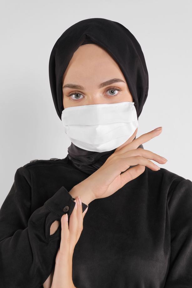 Hijab clothing WHITE T 8000 ALVİNA PAMUKLU MASKE - TRENDTESETTÜR