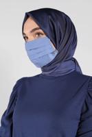 Vêtements hijab BLEU ALVINA MASQUE EN COTON 8000 