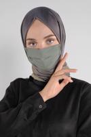 Hijab clothing GREEN T 8000 ALVİNA PAMUKLU MASKE
