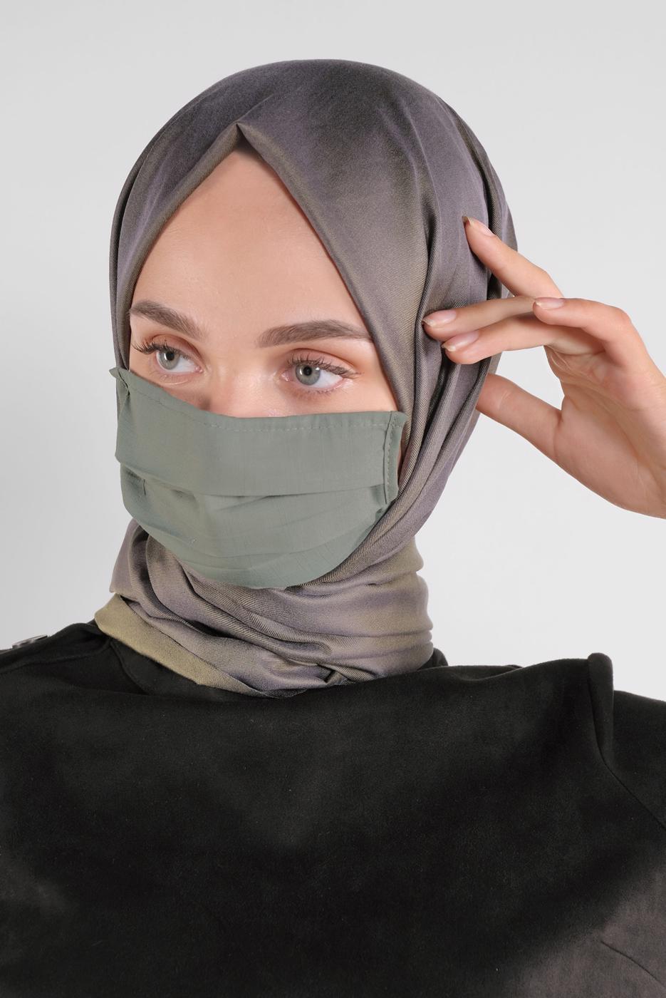 Hijab clothing GREEN T 8000 ALVİNA PAMUKLU MASKE