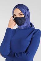 Vêtements hijab BLEU MARINE ALVINA MASQUE EN DENTELLE 8001 