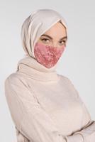 Vêtements hijab POUDRE ALVINA MASQUE EN DENTELLE 8001 
