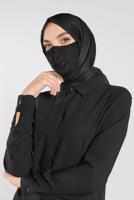 Vêtements hijab NOIR ALVINA MASQUE EN DENTELLE À SEQUINS 8002 