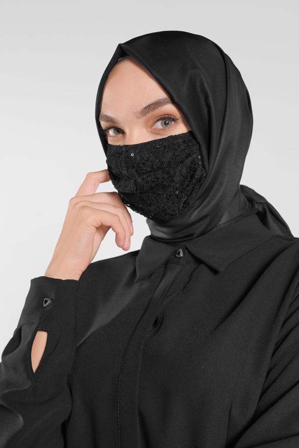 Vêtements hijab NOIR ALVINA MASQUE À SEQUINS 8004 - TRENDTESETTÜR