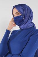 Hijab clothing NAVY BLUE ALVINA SEQUINED MASK 8004 