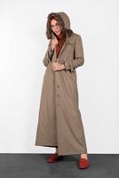 Hijab clothing BEIGE ALVINA HOODED SMOCKED WAIST COAT 90048