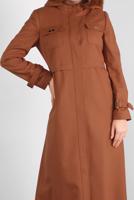 Hijab clothing TABA ALVINA HOODED SMOCKED WAIST COAT 90048 