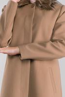 Tesettür giyim KAHVE ALVİNA YAKASI KÜRKLÜ DÜĞMELİ MANTO 90062