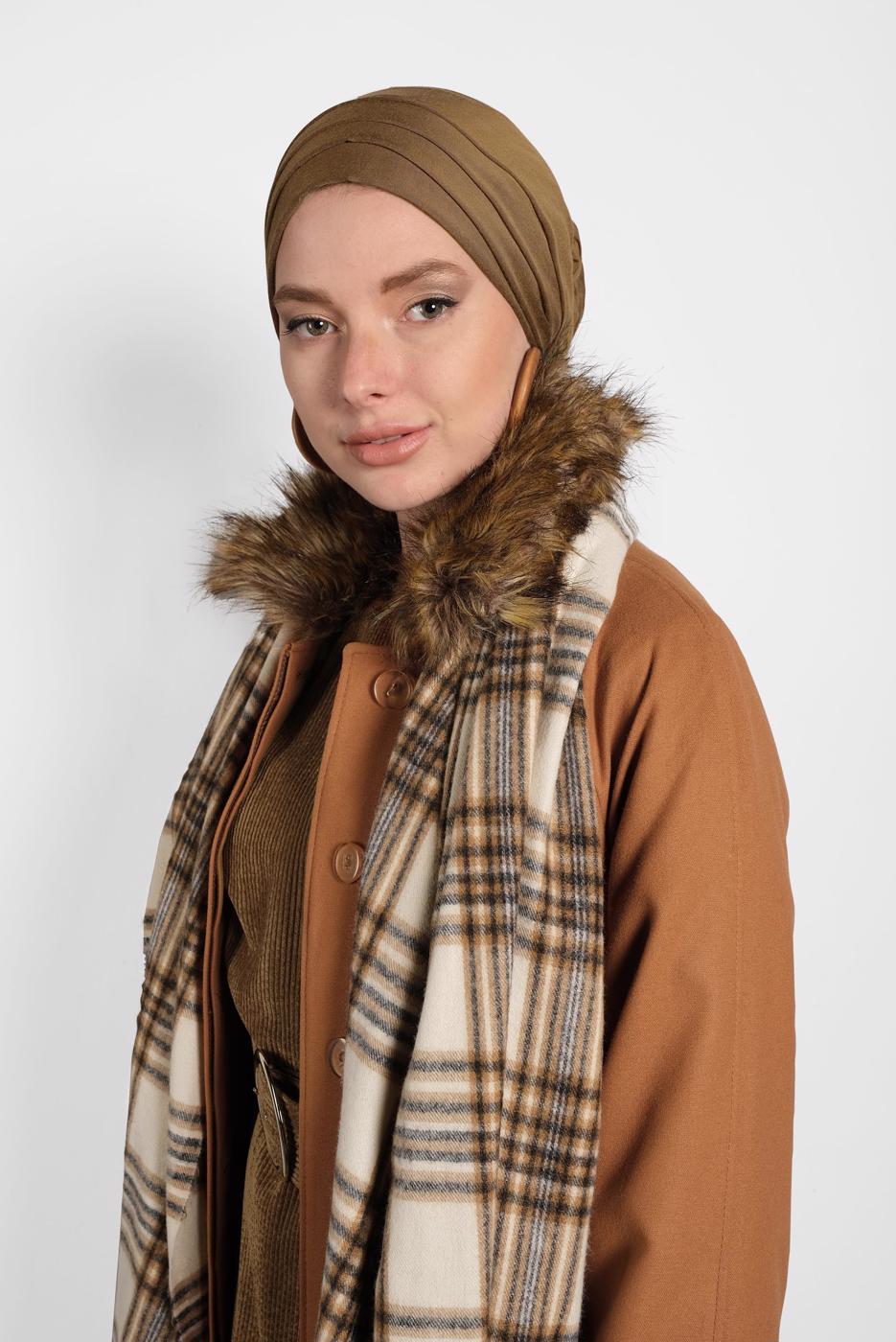 Vêtements hijab TABA MANTEAU À BOUTONNÉ TAILLE-NOUÉE 90077 