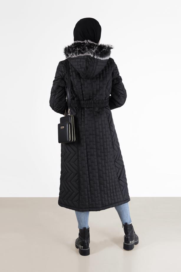 Hijab clothing  HOODED QUILTED COAT 573  - TRENDTESETTÜR