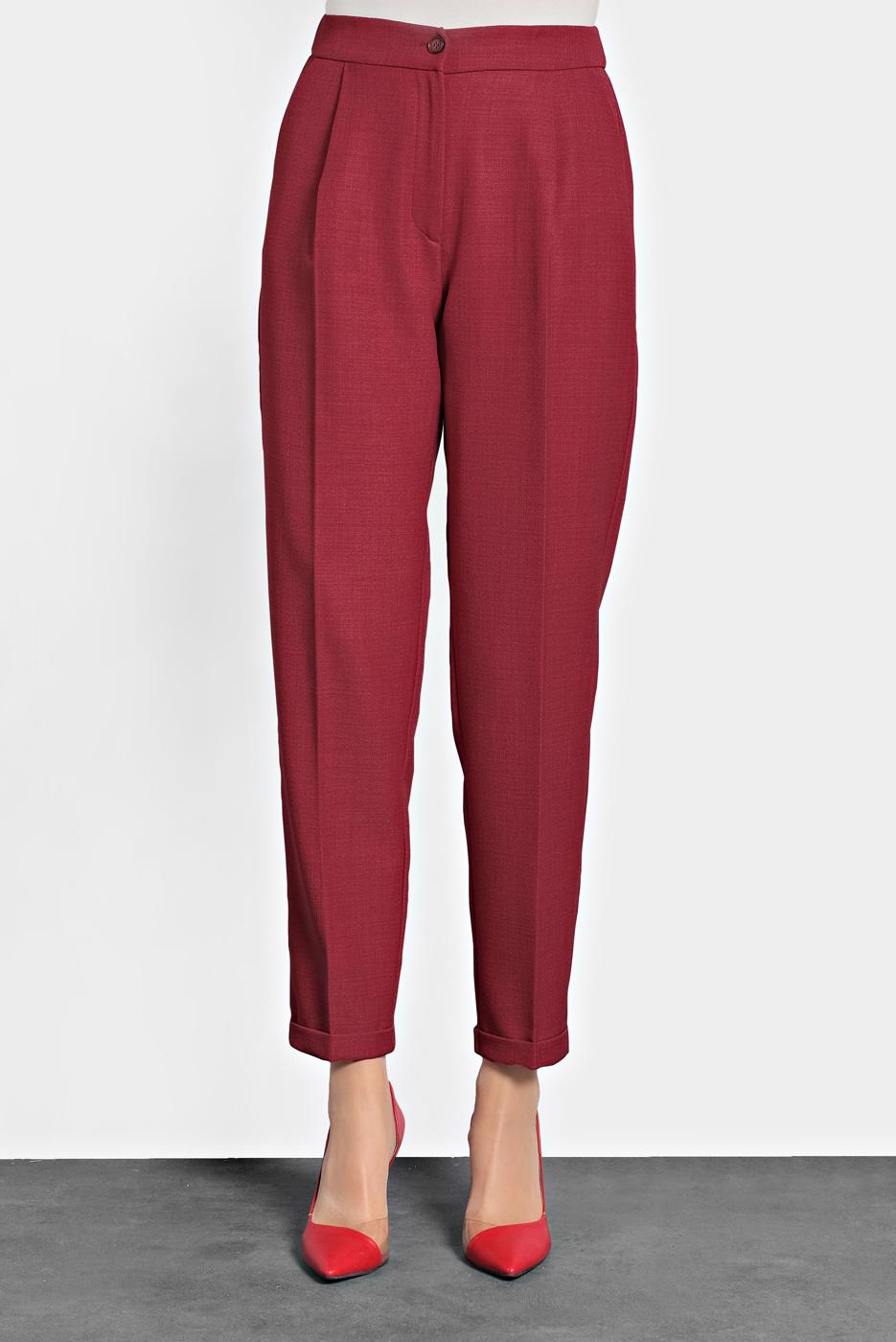 Tesettür giyim KIRMIZI ALVİNA HAVUÇ PANTOLON 70002