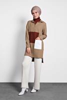 Tesettür giyim KREM ALVİNA BOL PAÇA PANTALON 70010	