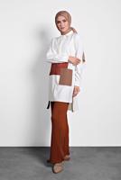 Tesettür giyim KAHVE ALVİNA BOL PAÇA PANTALON 70010	