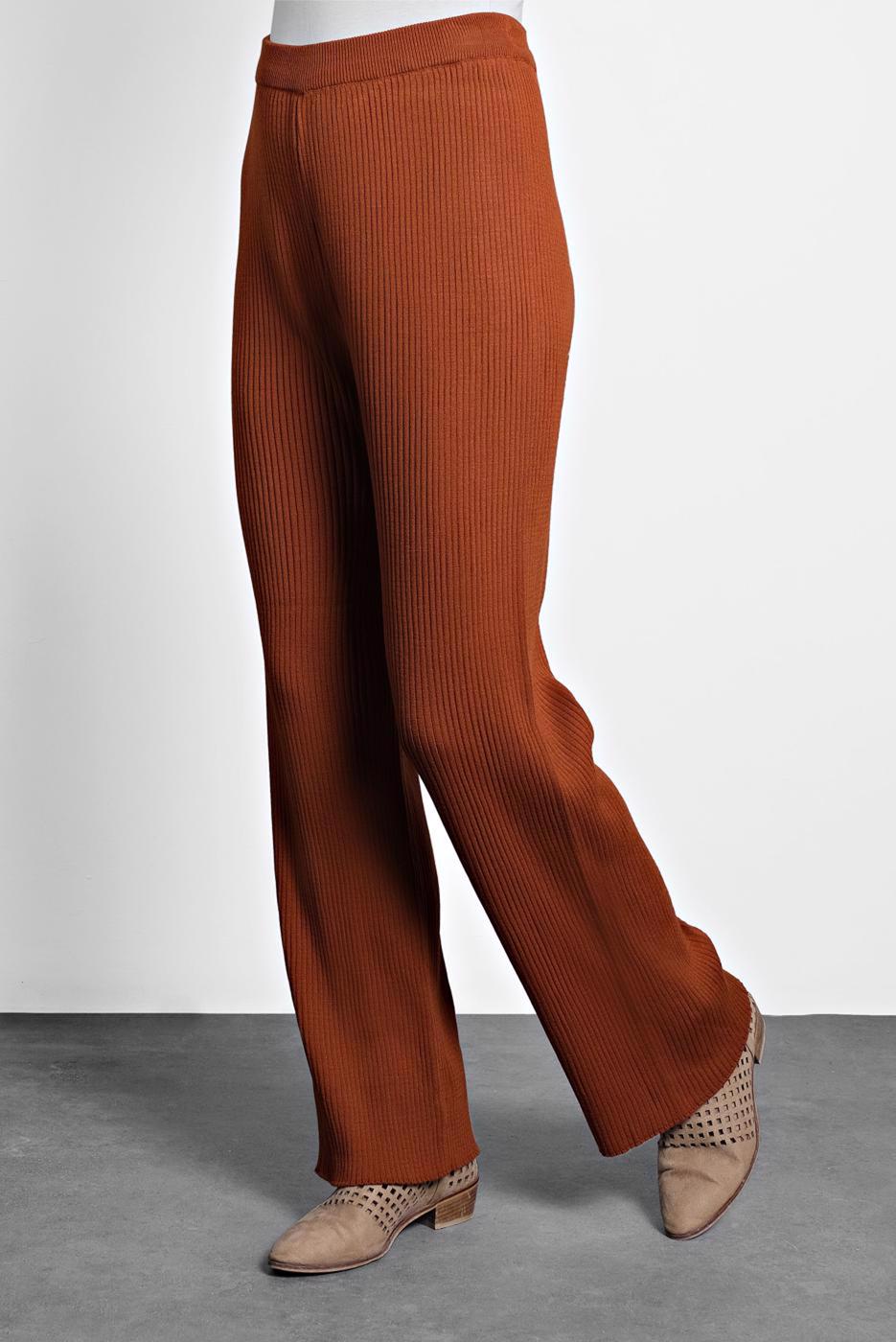 Tesettür giyim KAHVE ALVİNA BOL PAÇA PANTALON 70010	