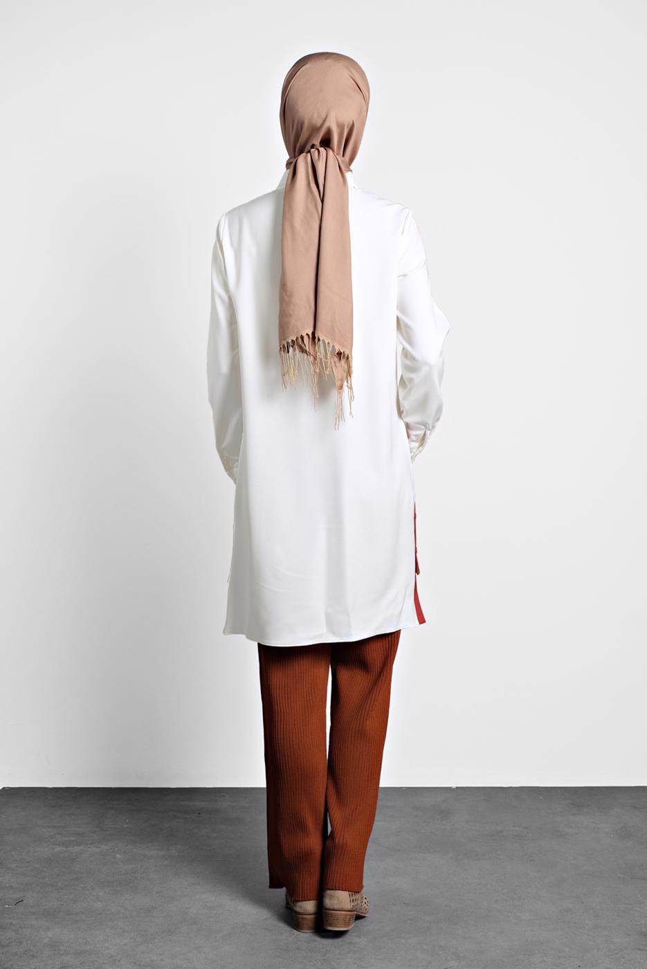 Tesettür giyim KAHVE ALVİNA BOL PAÇA PANTALON 70010	