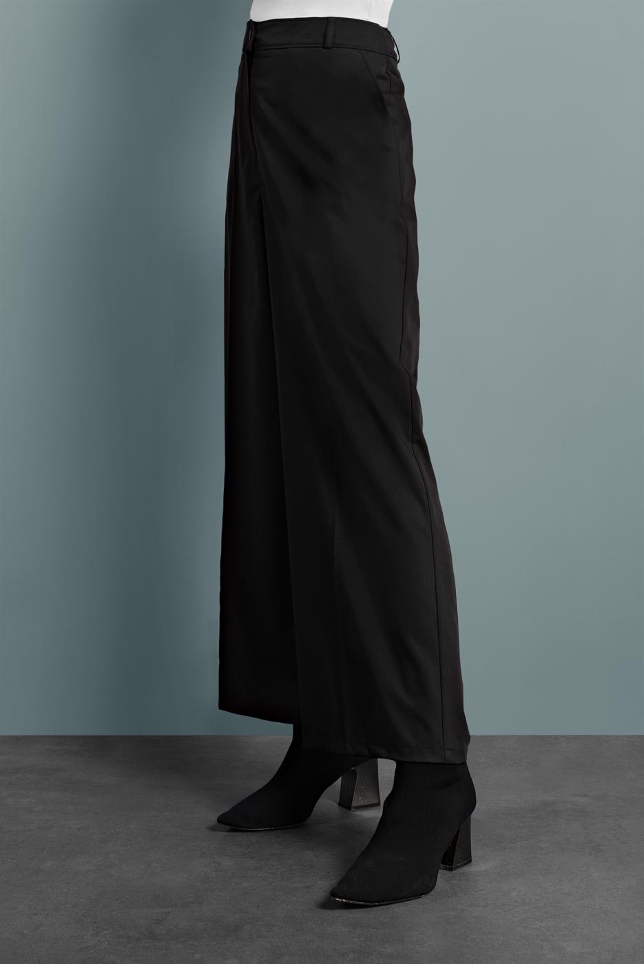 Tesettür giyim SİYAH ALVİNA GENİŞ KESİM PANTOLON T 70038