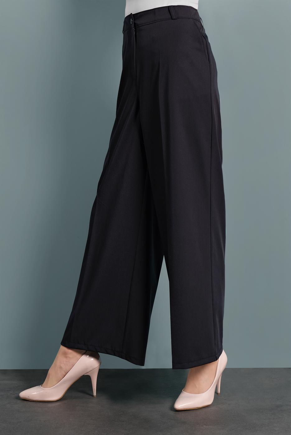 Tesettür giyim LACİVERT ALVİNA GENİŞ KESİM PANTOLON T 70038