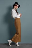 Tesettür giyim KAHVE ALVİNA BOL PAÇA PANTOLON 70040	