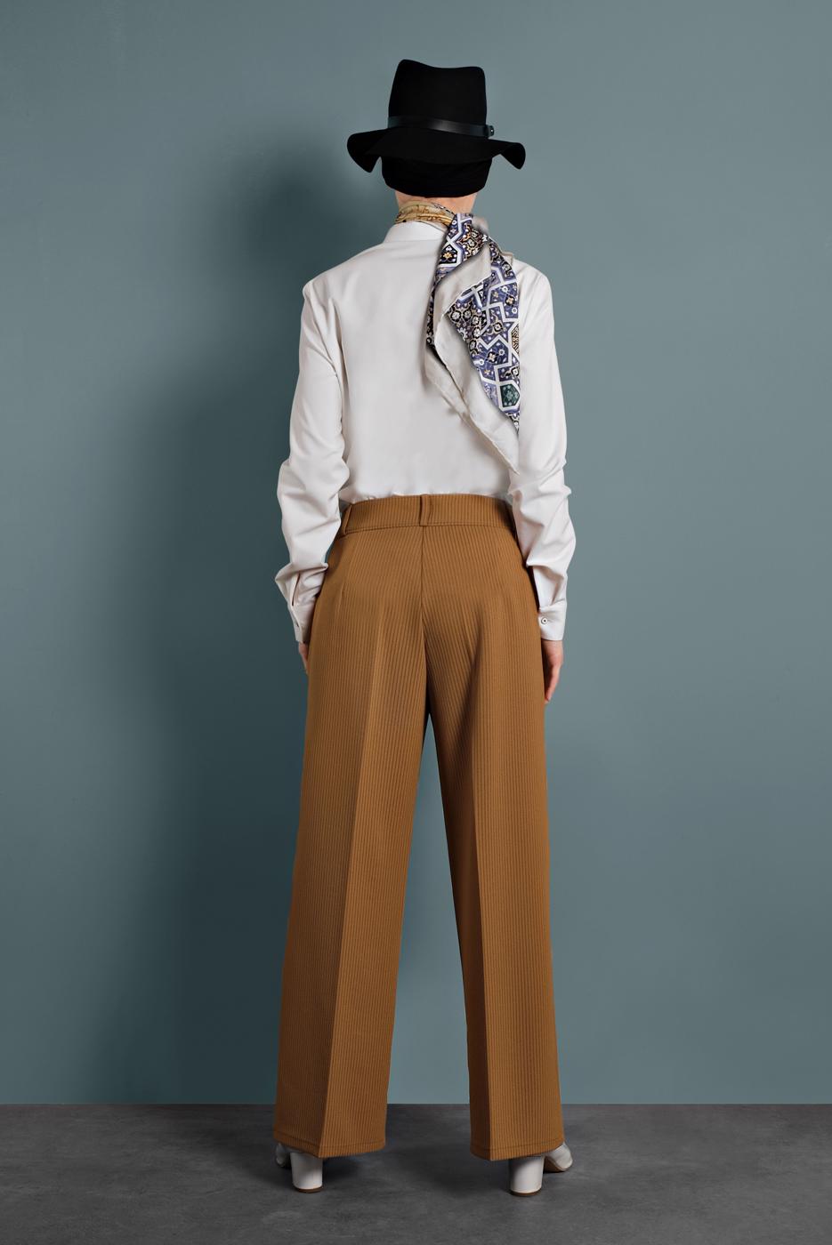 Tesettür giyim KAHVE ALVİNA BOL PAÇA PANTOLON 70040	