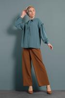 Tesettür giyim KAHVE ALVİNA BOL PAÇA PANTOLON 70040	