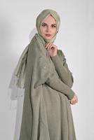 Vêtements hijab VERT PONCHO À FRINGES 5032 