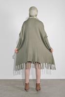Vêtements hijab VERT PONCHO À FRINGES 5032 