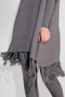 Tesettür giyim GRİ PÜSKÜLLÜ PANÇO 5032