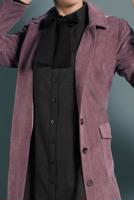 Tesettür giyim PEMBE ALVİNA FİTİLLİ KADİFE PARDESÜ 10143