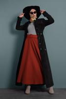 Tesettür giyim SİYAH ALVİNA KADİFE FERMUARLI PARDESÜ 10145