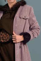 Tesettür giyim PEMBE ALVİNA KADİFE FERMUARLI PARDESÜ 10145