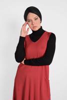 Tesettür giyim KIRMIZI ALVİNA V YAKA TRİKO SÜVETER T 40071