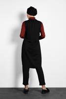 Tesettür giyim SİYAH ALVİNA DÜĞMELİ İKİLİ PANTOLONLU TAKIM  40207 