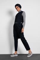 Tesettür giyim LACİVERT ALVİNA DÜĞMELİ İKİLİ PANTOLONLU TAKIM  40207 