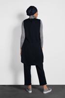 Tesettür giyim LACİVERT ALVİNA DÜĞMELİ İKİLİ PANTOLONLU TAKIM  40207 