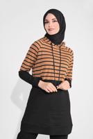 Hijab clothing BLACK STRIPPED HOODED TRACKSUIT 1055
