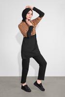 Hijab clothing BLACK STRIPPED HOODED TRACKSUIT 1055