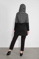 Tesettür giyim SİYAH KAPÜŞONLU ÇİZGİLİ EŞOFMAN TAKIM 1055