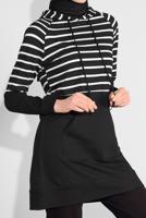 Tesettür giyim SİYAH KAPÜŞONLU ÇİZGİLİ EŞOFMAN TAKIM 1055