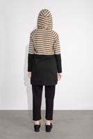 Tesettür giyim SİYAH KAPÜŞONLU ÇİZGİLİ EŞOFMAN TAKIM 1055